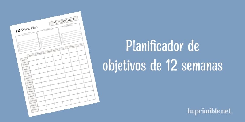 Planificador de objetivos de 12 semanas