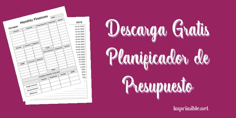 Descarga Gratis Planificador de Presupuesto