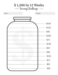 Diario de Desafío de Ahorros de 12 Semanas Descarga Gratis