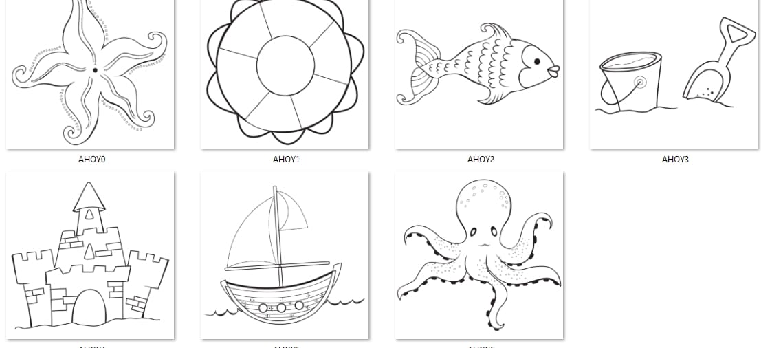 Paginas para colorear de playa