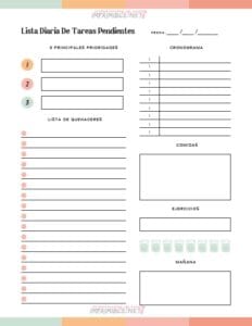 imprimible de lista de tareas