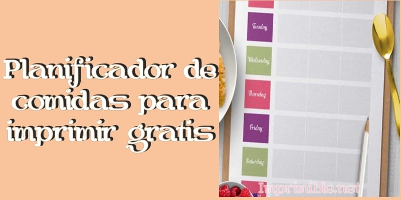 Planificador de comidas para imprimir gratis
