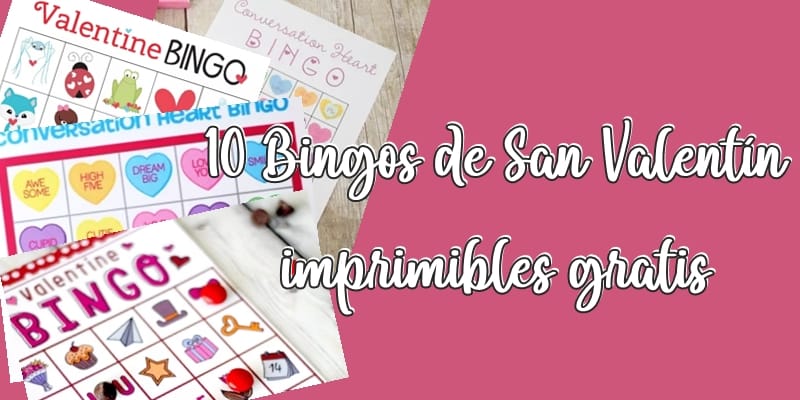 10 bingos de San Valentín imprimibles gratis