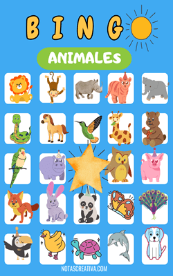 Bingo Imprimible de Animales Pdf
