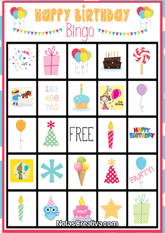 Bingo de Cumpleaños imprimible