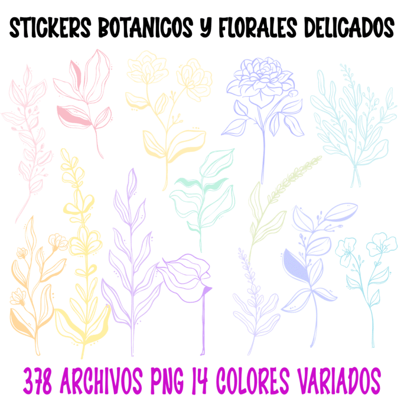 Stickers Botánicos y Florales Delicados