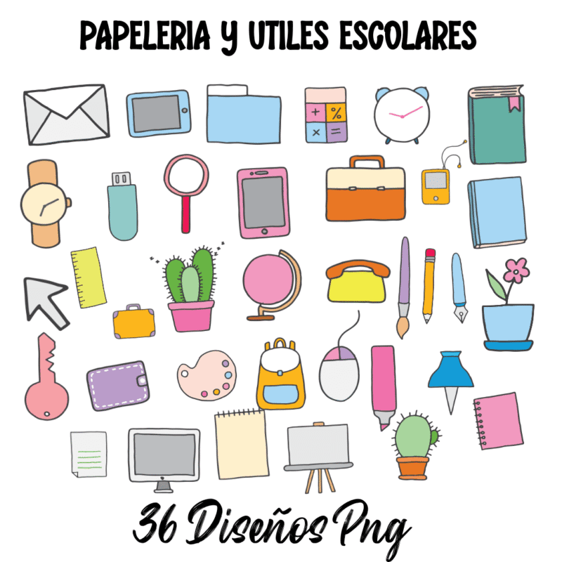 Stickers de Papelería y Útiles Escolares