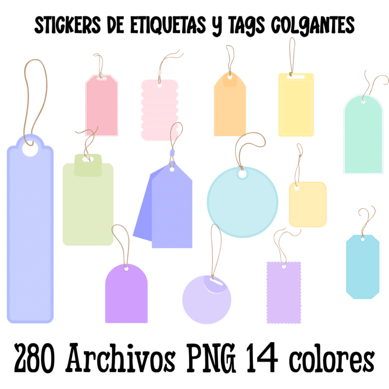 stickers de etiquetas, tags colgantes PNG, etiquetas imprimibles, stickers digitales,
