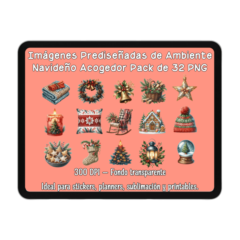 Paquete de imágenes prediseñadas de ambiente navideño acogedor