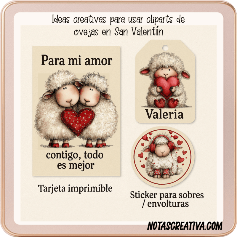 Clipart de Ovejas de San Valentín | 32 PNG | 300 DPI Fondo Transparente para Stickers y Sublimación.