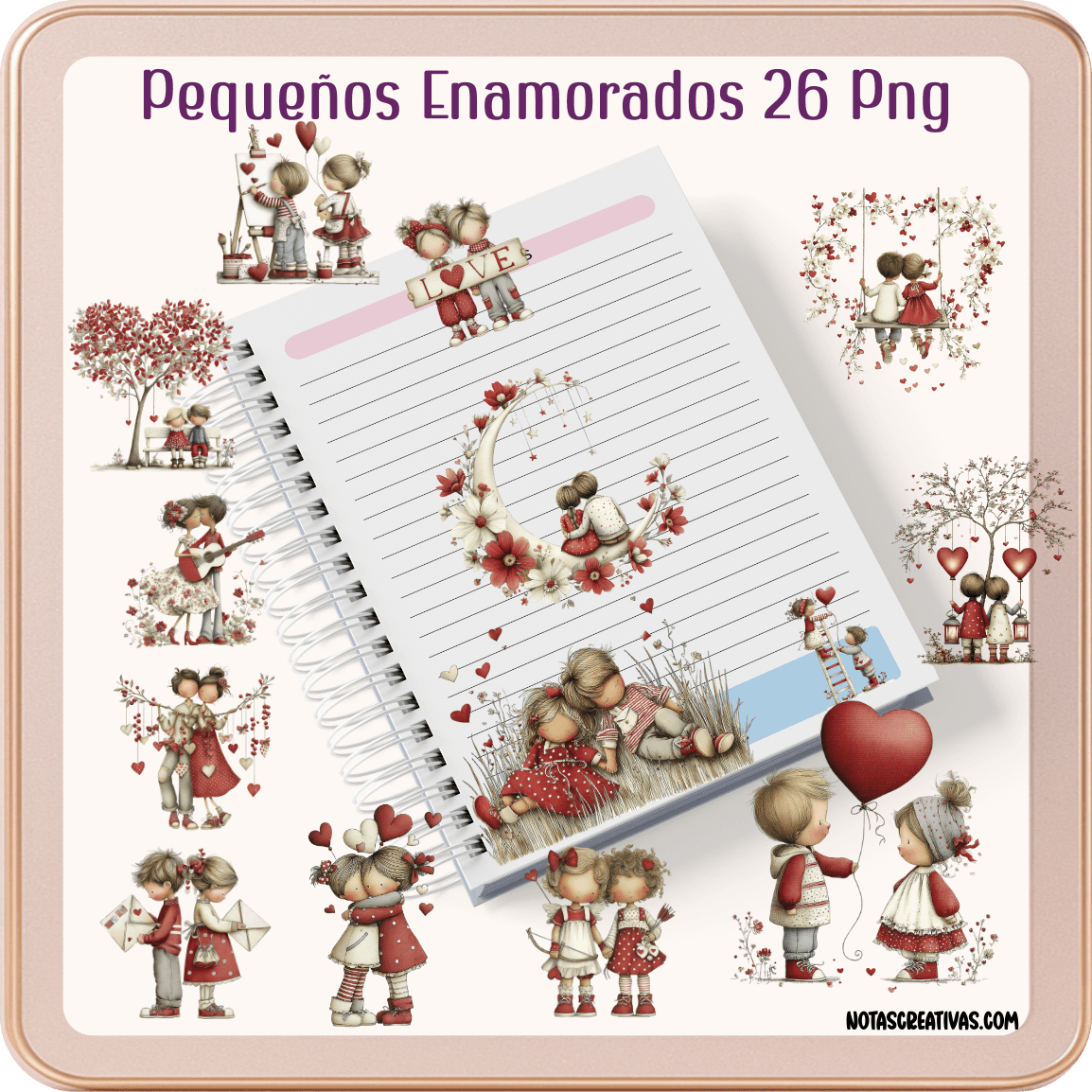 Pack 26 Diseños Pequeños Enamorados – PNG Premium 300 DPI - Imagen 2