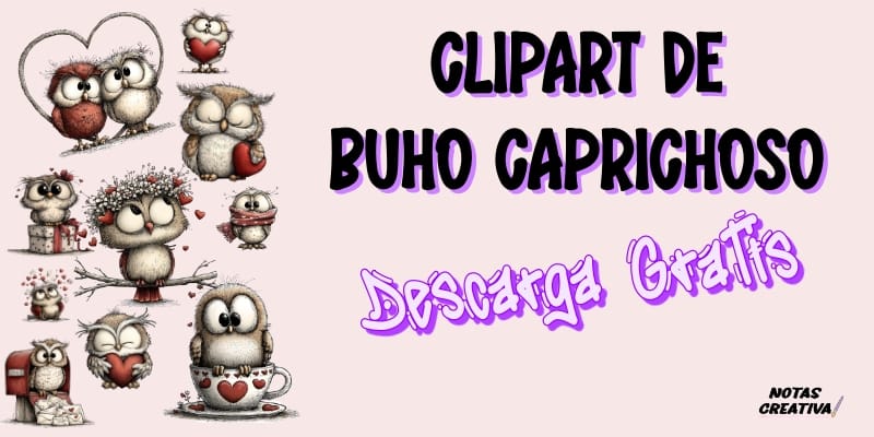 Pack de Clipart de Búho Caprichoso para San Valentín