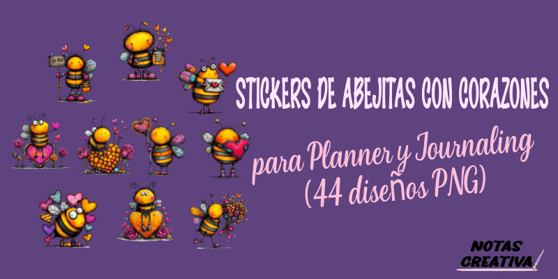 Stickers de Abejitas con Corazones