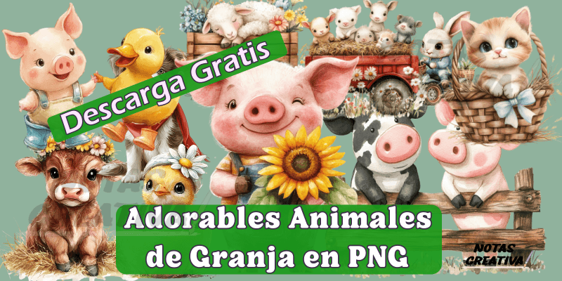 Adorables Animales de Granja en PNG