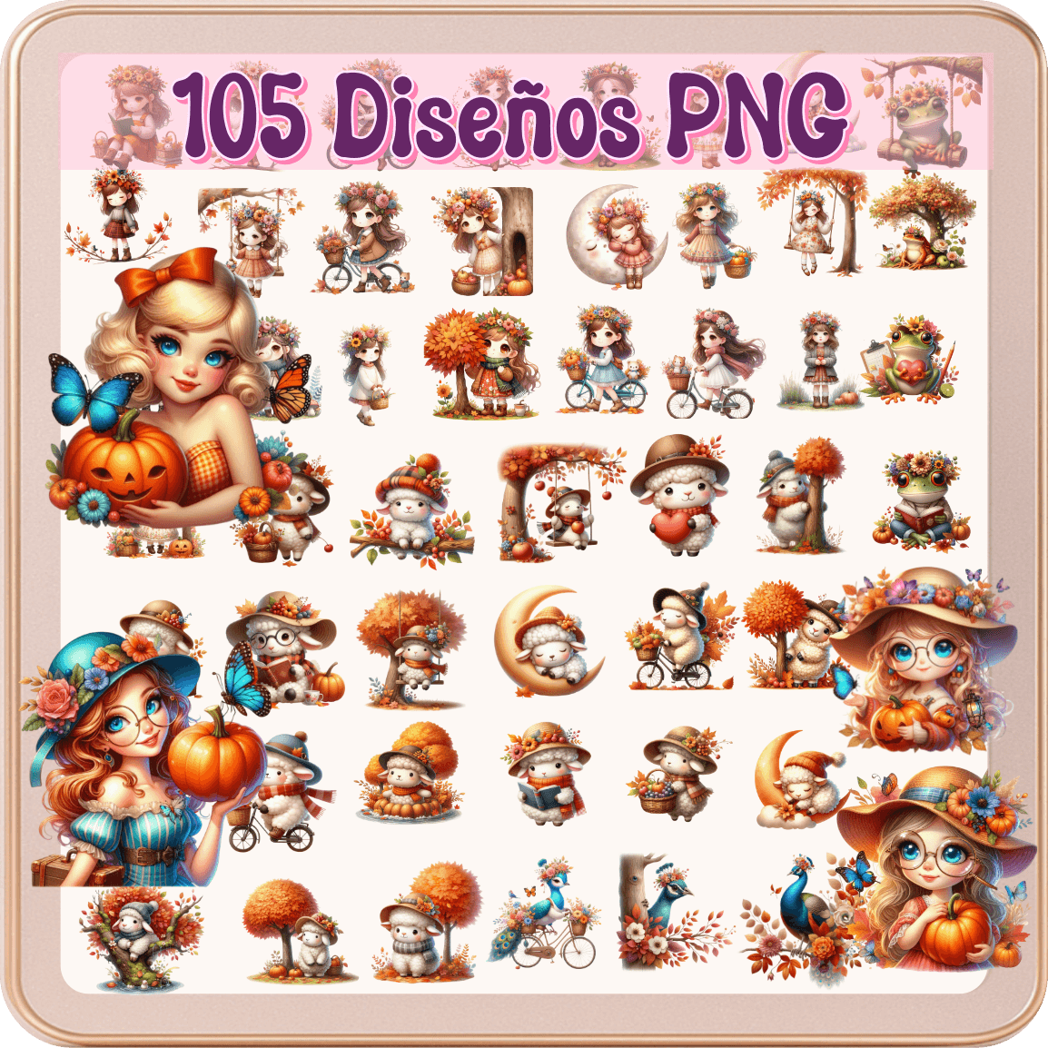 Mega Pack de Otoño PRO 105 Diseños PNG en Alta Resolución (300 DPI)